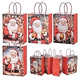 JIANTA 24 Bolsas de Regalo, Bolsas de Papel de Navidad, Bolsas de Papel de Pequeñas con Asas 21 x 15 x 8 cm para Envolver Regalos para Pequeñas Empresas, Compras al por Menor