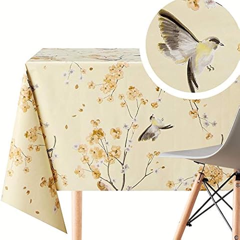 Mantel PVC Estampado de Flores con Pájaros Cover