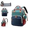 Diaper Bag with Changing Station Waterproof 3 in 1 Baby Diaper Backpack with Foldable Changing Pad Large Travel Back Pack for Girl Boy Red Green Blue