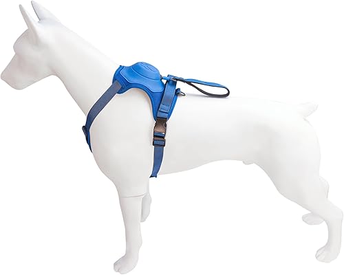 Miniatura 5 de Arnés para perro todo en uno con correa retráctil, sin tirones, sin estrangulamiento, con chaleco ajustable para perro y función antisalpicadero