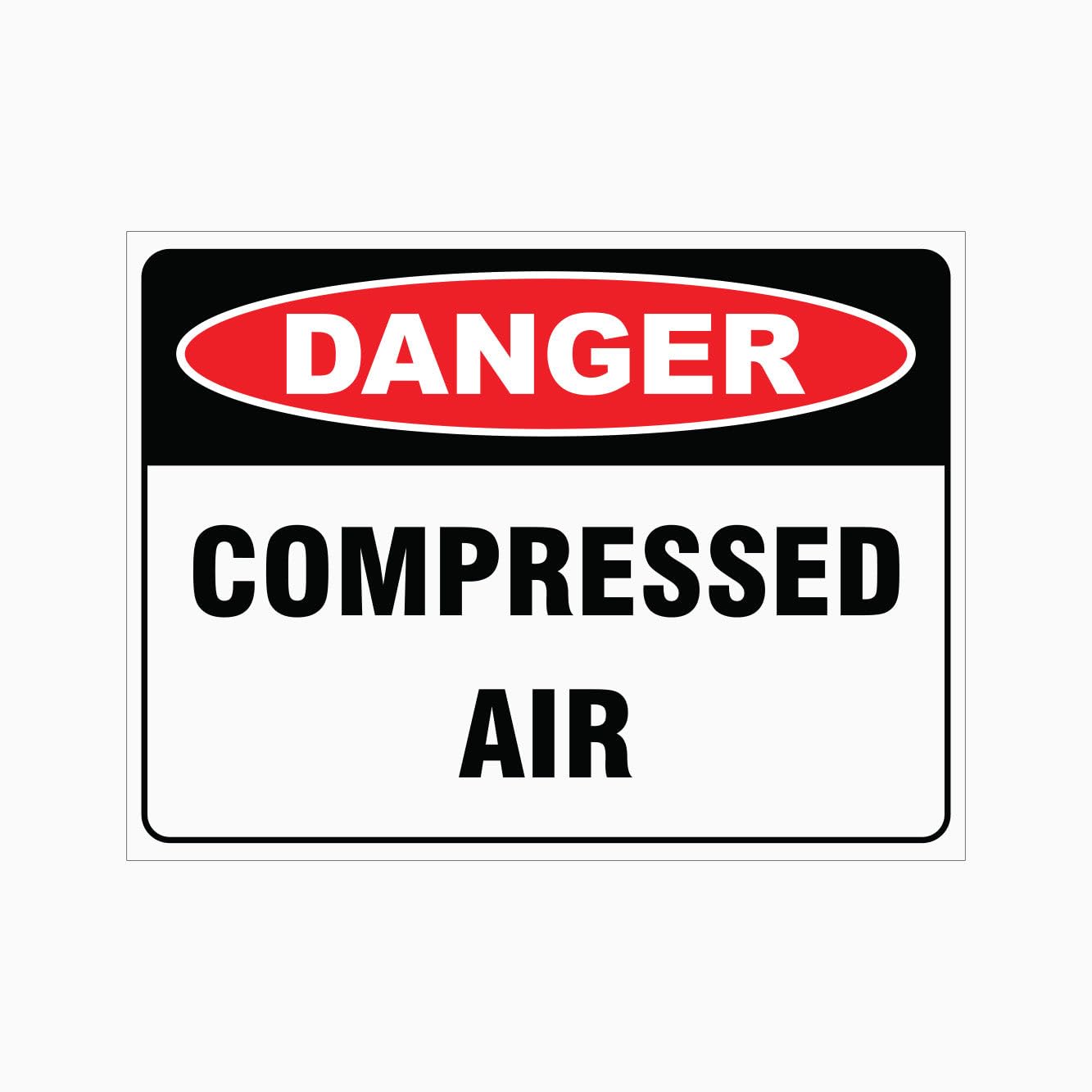 COMPRESSED AIR Sign, 12x8 Metal Tin Sign, identification sign for compressed air equipment and zones.