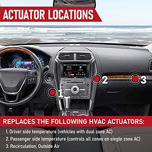 Image of HVAC Air Blend Door Actuator - Replaces YH-1779, AA5Z-19E616-C, 604-234 - Compatible with Ford & Lincoln Vehicles - Explorer 2011-2017, Flex 2011-2016, Taurus 2008-2017, MKS and MKT 2011-2015