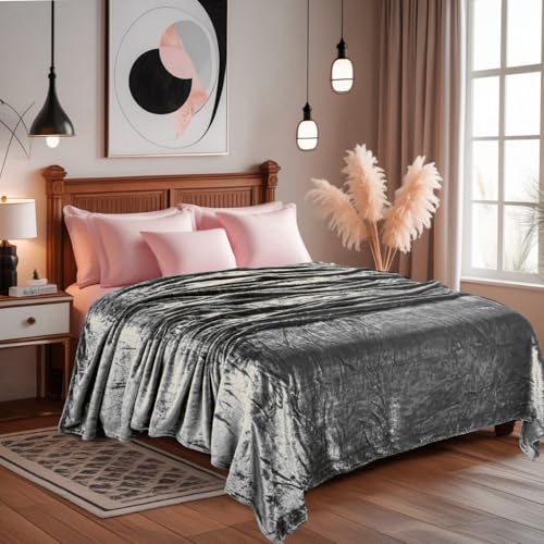 Image of ABRAZO AC Blanket | 300 GSM Lightweight Super Soft Cozy for Bed, Sofa, Couch, Travel & AC Room | Single Bed 160x220 cm | Solid Color | Breathable All-Season Comfort