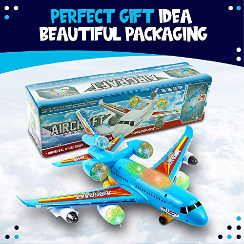 image for Toysery Airplane Toys for Kids, Bump and Go Action, Toddler Toy Plane 