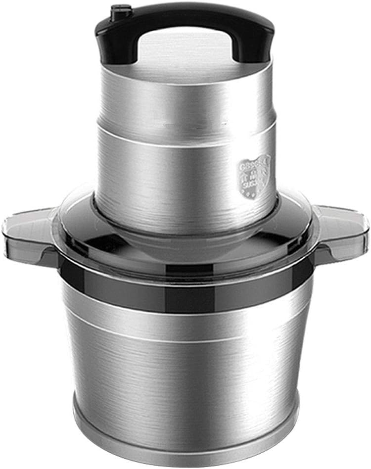 Electric Meat Grinder Food Chopper Meat Chopper Electric Food Processor 6L(1200W) Stainless Steel Kitchen Food Processor For Meat With Sharp Blades Easy To Clean Silver (With transformer)