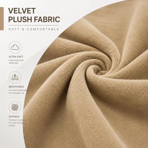 Image of Namdev Art's Velvet Sofa Cushion 21x22x5 Inch | High Density 32 Foam Seat Cushion | Soft & Comfortable Sofa Gaddi with Zip Cover | Multipurpose Cushion for Sofa Chair (Camel)