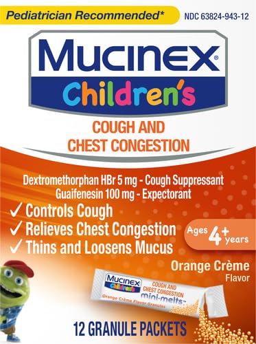 Mucinex 6382425612 Children'S Chest Congestion Expectorant And Cough Suppressant Mini-Melts thumb #1