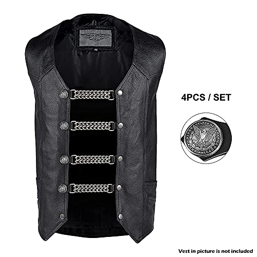 Dream Apparel Extensor de colete de motocicleta de couro autêntico para homens motociclistas corte d