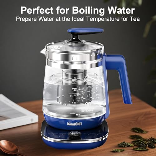 Hervidor Eléctrico de Vidrio Borosilicato 1.5L Azul miniatura 2
