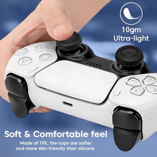 Image of Sounce Thumb Grip Caps for PS5 & PS4 Controllers (6 Pack), Anti-Slip Silicone Joystick Cover Caps for Analog Sticks, Enhanced Grip & Control (Black)