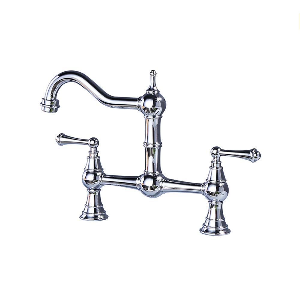 VDOQTLJT Kitchen Faucet 360° Swivel Sink Mixer Taps Elegant Brass Dual Handle with Hot and Cold Water Deck Mounted(Taps)