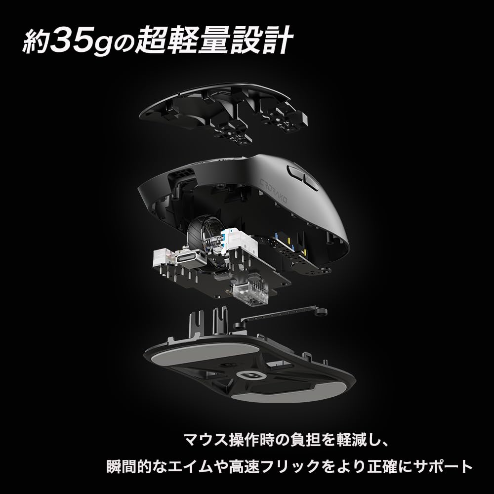 Amazon.co.jp: CRDRAKO KO-ONE WHITE ゲーミングマウス 超軽量35g 液晶
