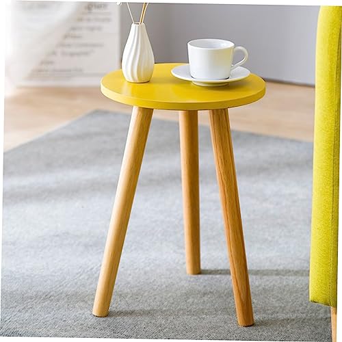 Table basse ronde bois massif salon moderne table thé compacte chambre