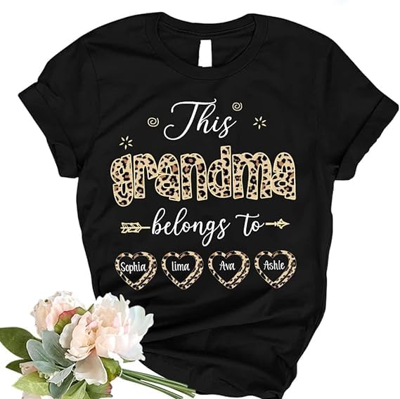 Personalized Mom & Kid's Name Shirt for Women - Gift Mom Sweatshirt for Valentine's Day & Mother's Day