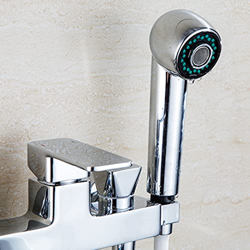Robinet mural mélangeur de cuisine chromé pivotant 20 cm avec pistolet