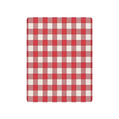 Image of White Red Tartan Plaid Pattern Boys Girls Bassinet Sheets Gingham Baby Cribs Sheets Play Sheets Playard Sheet Toddler Stretchy Bed Sheet for Baby Kids Halloween M