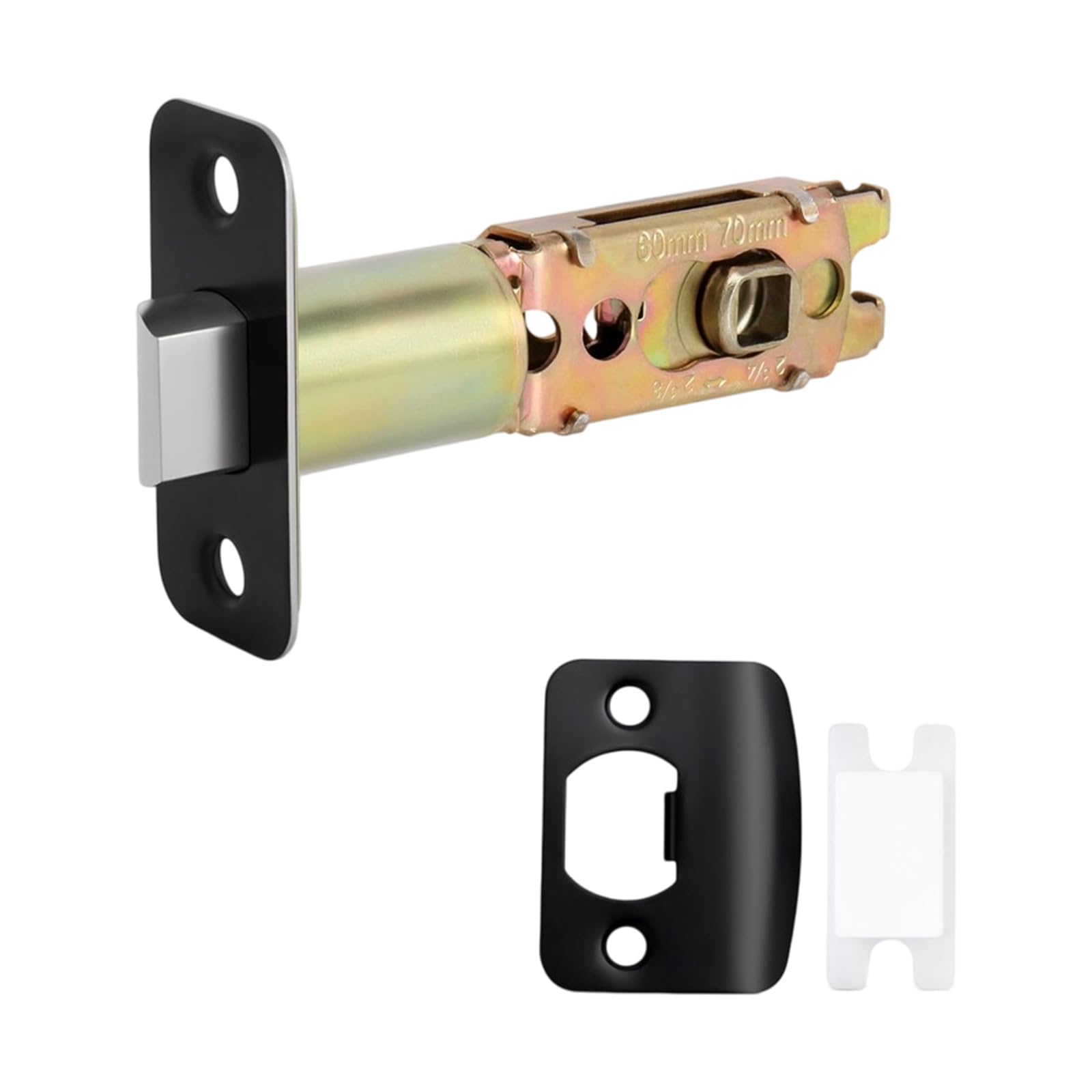 Door Fastener 45 Degree Metal Alloy Tongue with Black Backplate for Secure Locking Mechanism Door Reinforcement