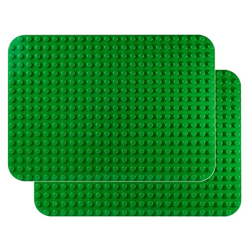 2 Green Building Block Plates 38.1 x 26.7 cm Compatible w/Large Blocks