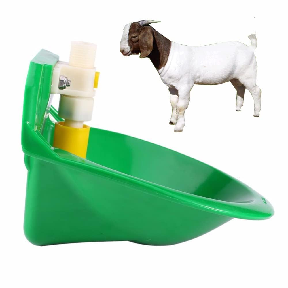 CJ Farms Automatic Water Bowl for Goats and Sheep | Durable Plastic Livestock Drinker and Clean | Rust-Proof |
