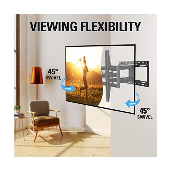 Mounting Dream TV Mount Full Motion with Perfect Center Design for 26-70 Inch LED, LCD, OLED Flat Screen TV, TV Wall Mount Bracket with Articulating Arm up to VESA 600x400mm - Image 5