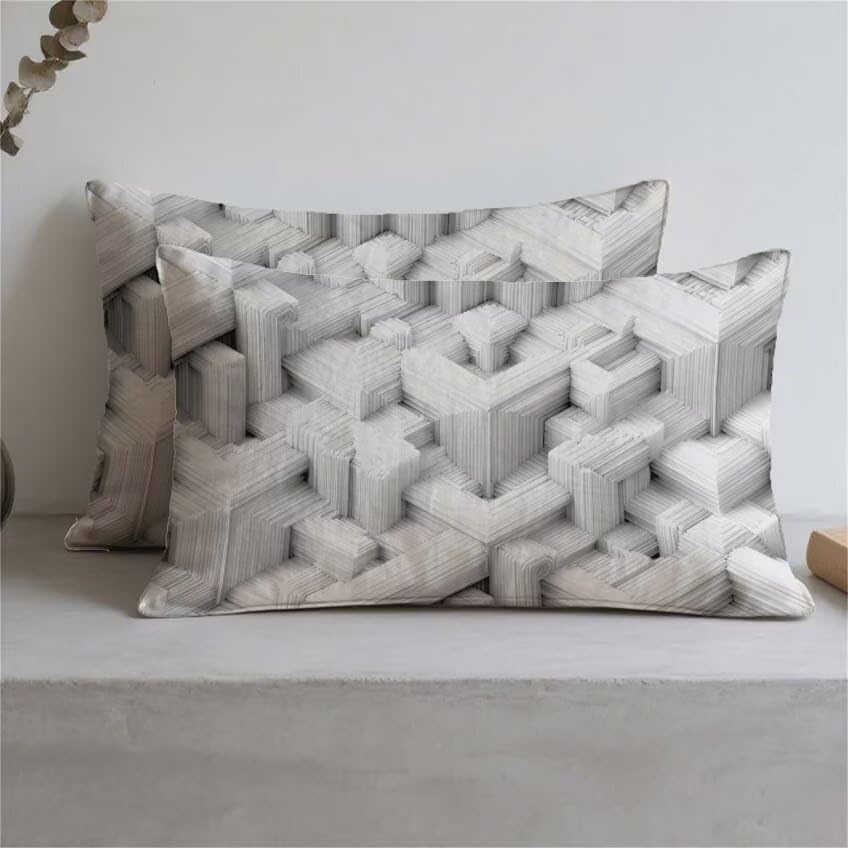 Housse de coussin 70x90cm imperméable en lin lot de 2