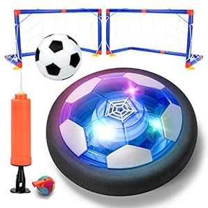 LAOYE Zwevende voetbal met ledverlichting Air Power Voetbal schuim bumpers binnen en buiten Hover Ball cadeau jongen…