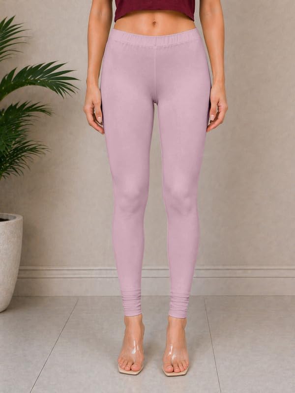 Image of TRENDMALLS Women's Microfiber Elastane Stretch Soft Churidar Length Leggings with Ultrasoft Waistband