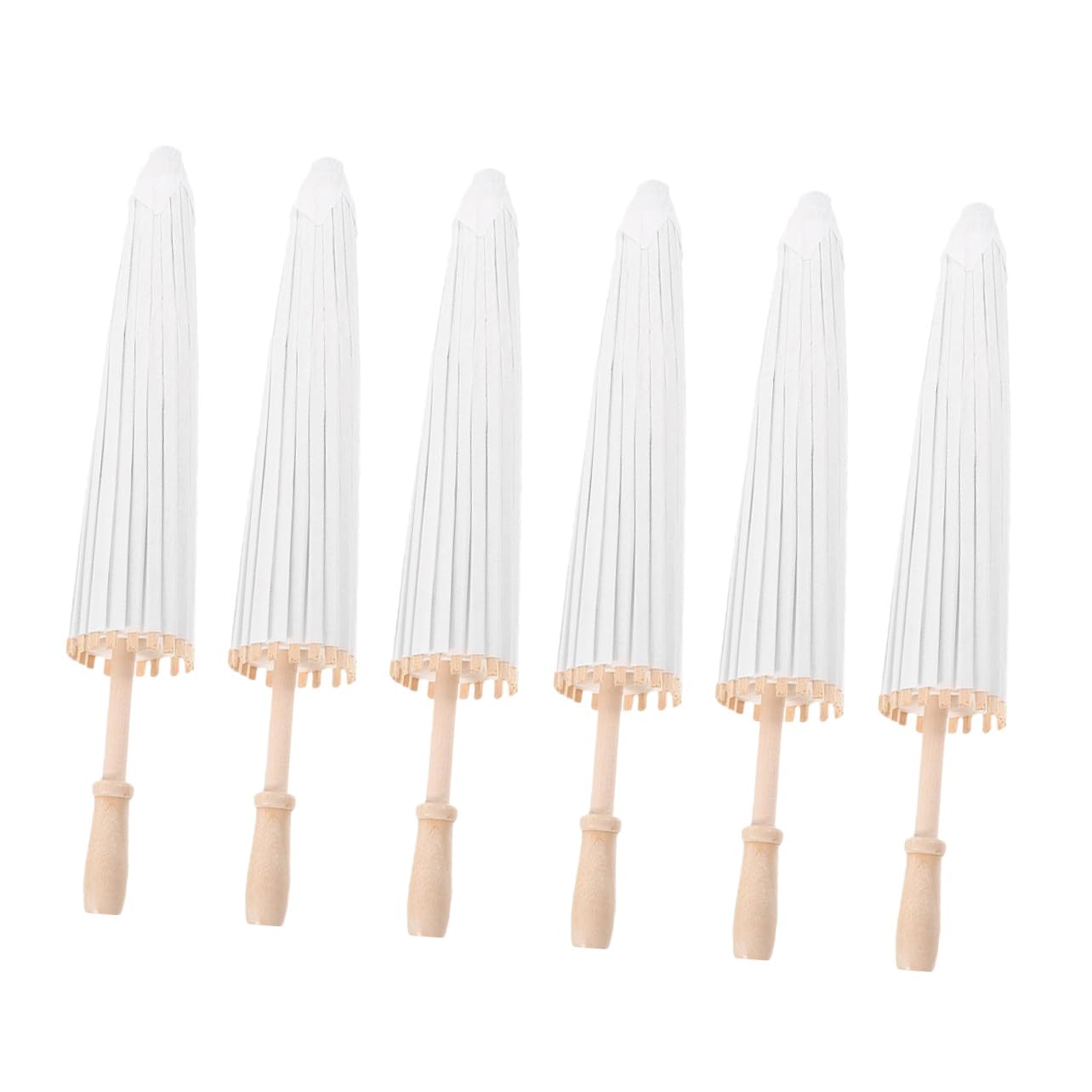 Parapluies de Mariage en Papier Huilé Blanc 6 Pièces Style Chinois