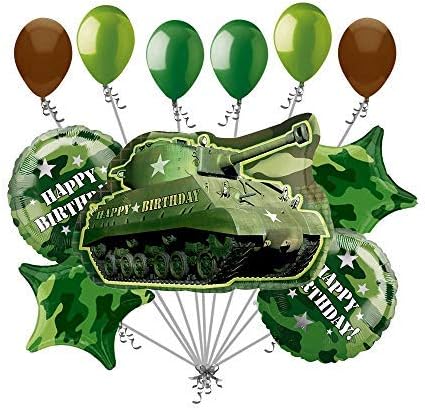 Army Tank Military Camouflage Party Supplies Birthday Balloon Bouquet Decorations