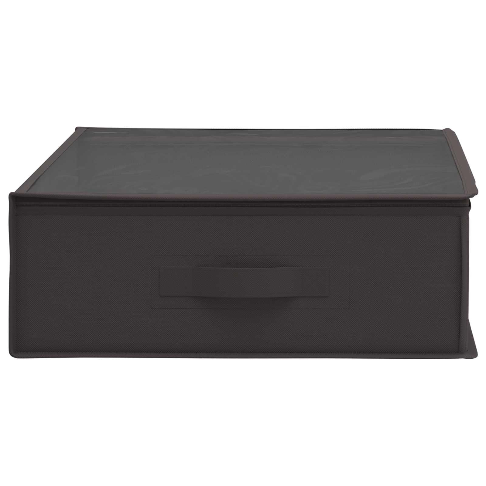 Caja de almacenaje de tela no tejida con ventana de PVC transparente, 100 x 50 x 18 cm, juego de 6 unidades, plegable, apilable, con asas, ideal para dormitorio, oficina