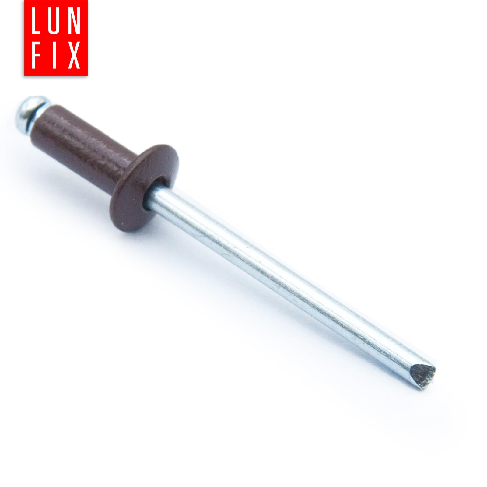 100 rivetti ciechi in alluminio DIN 7337, 4,8 x 10 mm, RAL 8017, colore marrone cioccolato