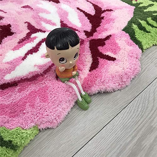 Ustide Rose Bathroom Rug 2X3 Pink, Non Slip Washable Bath Rug,Shaggy Floral Bathmat Plush Accent Rug For Bathroom Vanity Bathtub/Shower #TOP6