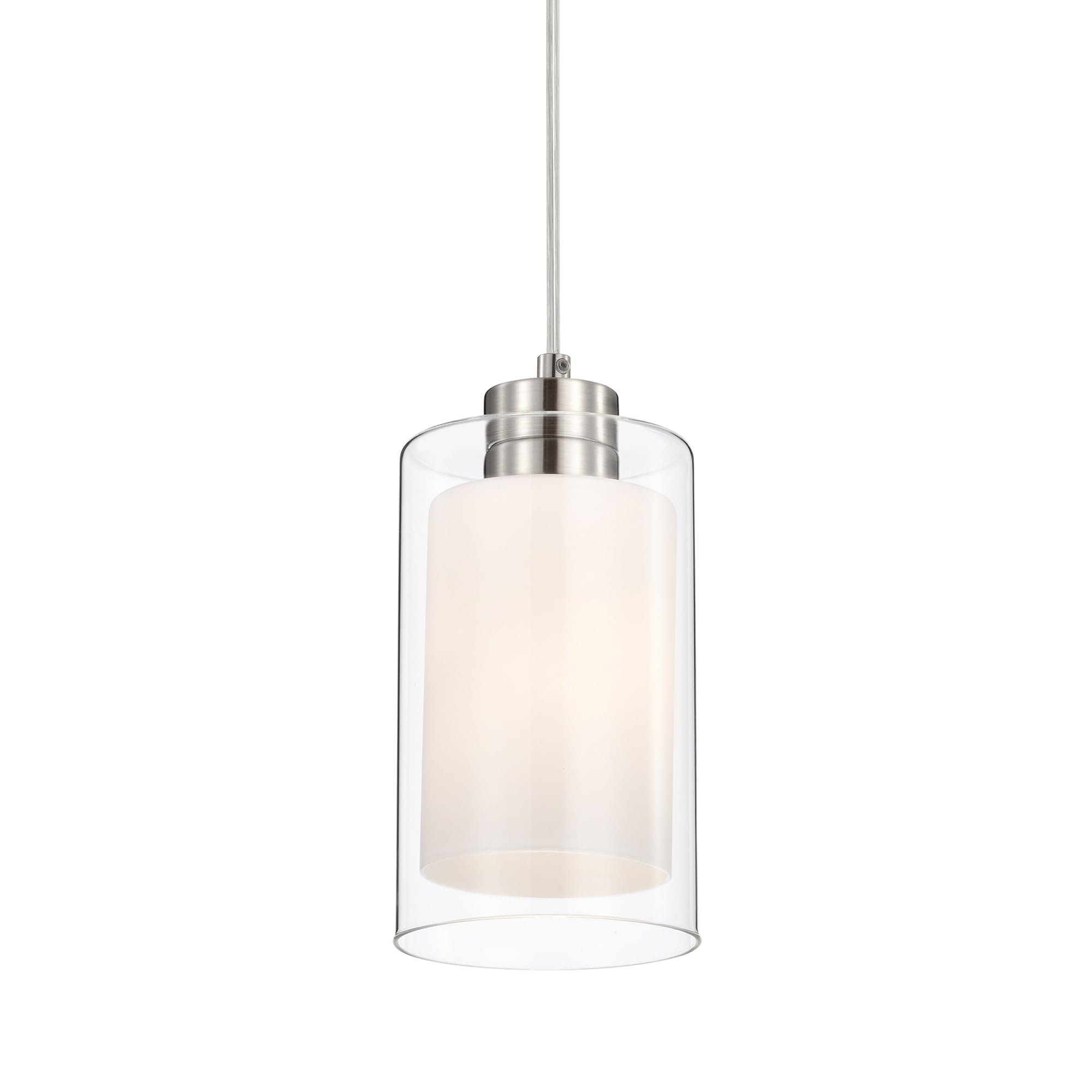 Edvivi 1-Light Kitchen Pendant Light with Dual Clear Glass and