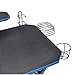 Amazon Basics Rectangular Gaming Computer Desk with Storage for Controller, Headphone & Speaker, Blue & Black, 23.4