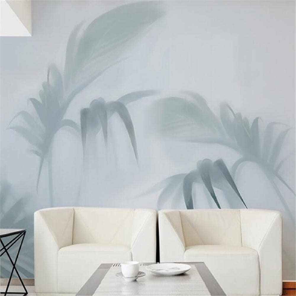 Papier peint 3D pour un salon moderne au style plante tropicale minimaliste