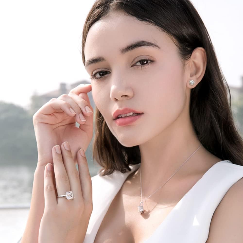 WOAINI 18K Gold Plated Moissanite Earrings Studs for Women Men, Moissanite Solitaire Stud Earring Screw Back 925 Sterling Silver, 0.6-6 Carat VVSI Clarity, Valentines Day Anniversary Birthday Gifts - Image 3