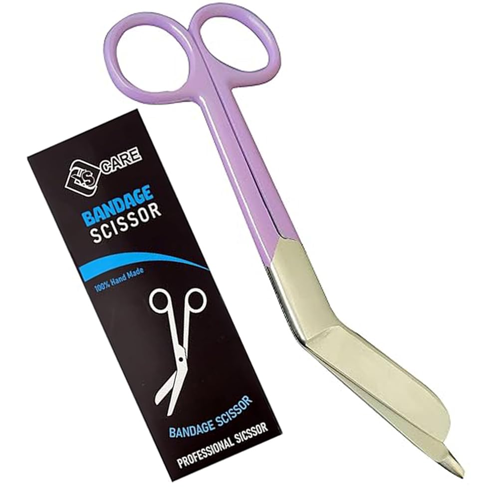 Yscare Purple Bandage Scissors Stainless Steel First Aid Utility First Aid Lister Bandage Scissors Dressing Student Nurse Paramedic (, 6,5")