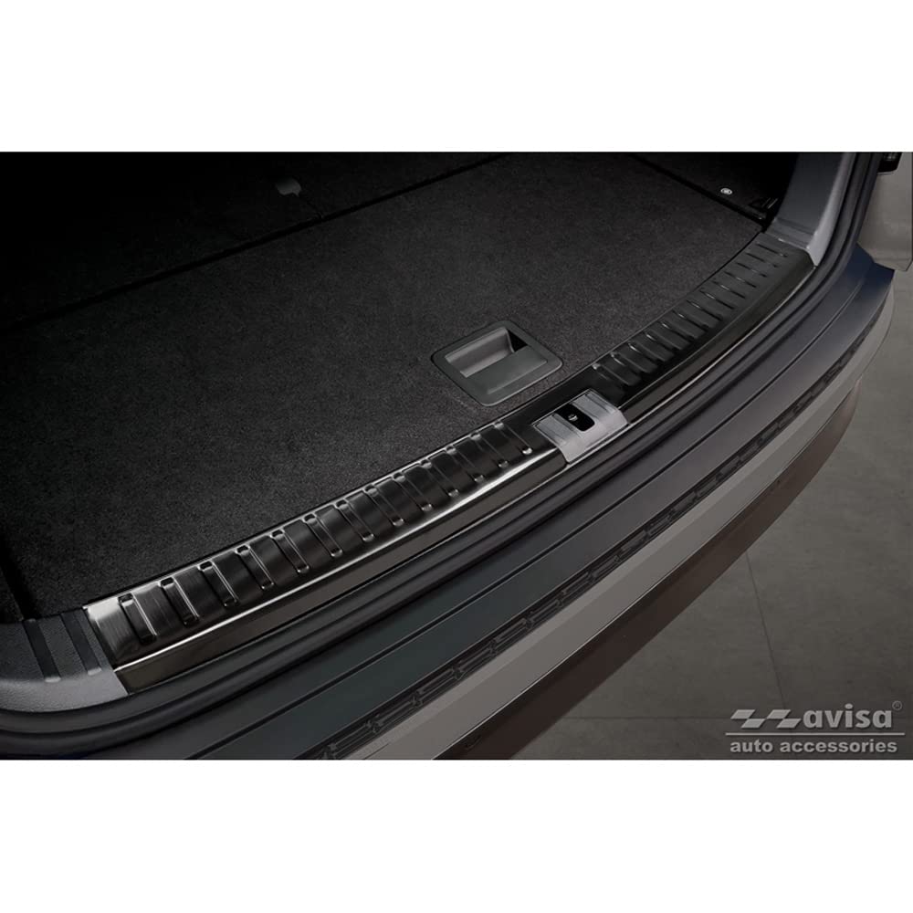 Avisa Protector del Parachoques Interior Inoxidable Nero Compatible con Skoda Kodiaq 2017-2021 & Facelift 2021- 'Ribs'