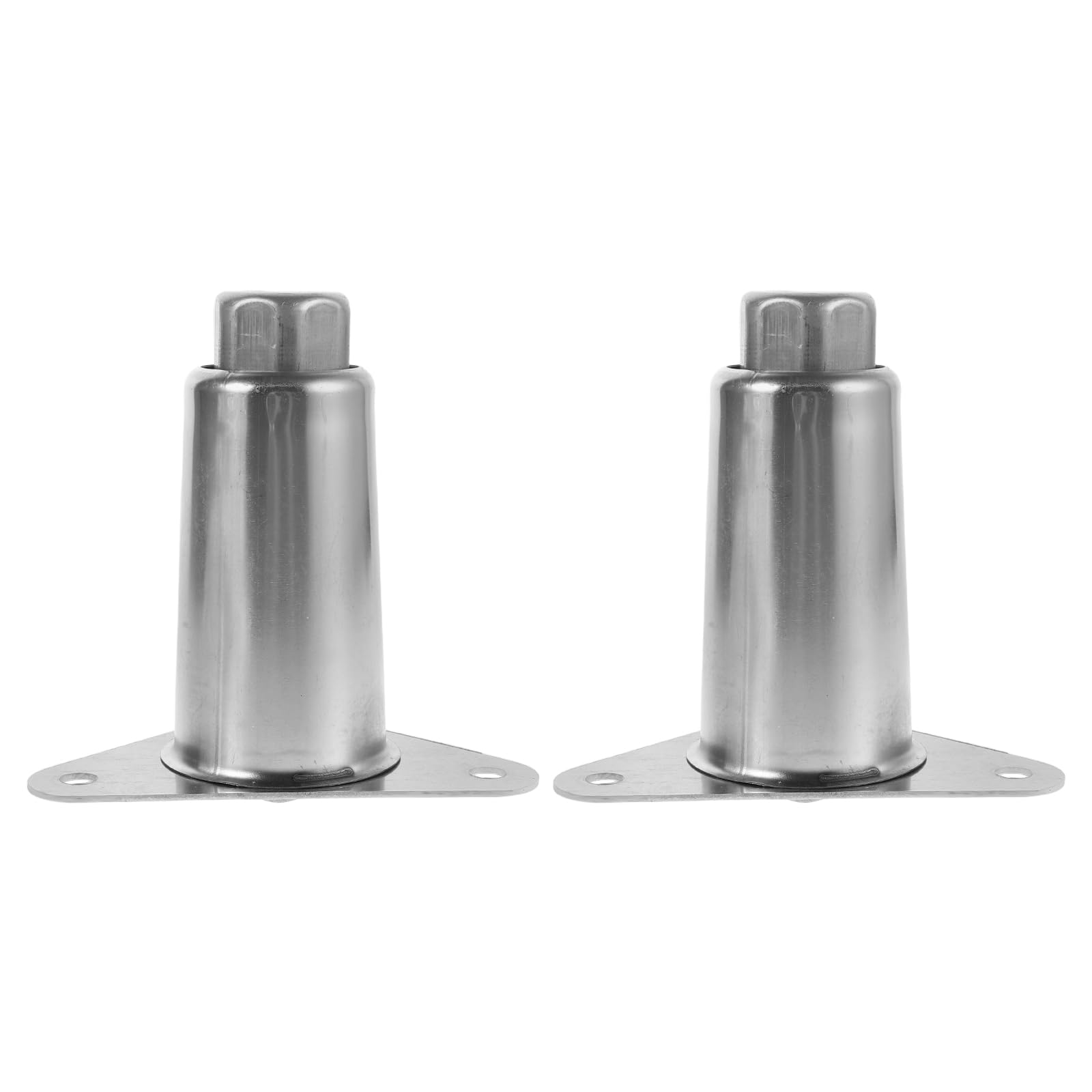 HOMSFOU Patas Ajustables de Acero Inoxidable 304, Soporte de 15 Cm con Perno de 1,6 Cm, Altura Regulable de 12,7 a 16,5 Cm para Estufas y Muebles, Juego de 2 Patas con Placa Triangular