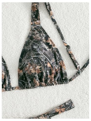 MakeMeChic Women's Camo Bikini Set Triangle Tie Backless Thong Bathing Suit Two Piece Swimsuits4