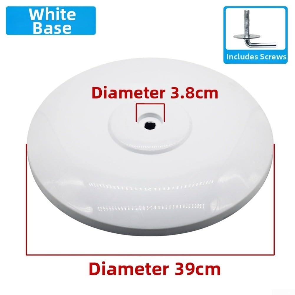 Accesorios para la base del ventilador de suelo, base redonda de plástico para ventilador de suelo, estable y ponderada, reemplazo para uso residencial y comercial (blanco)