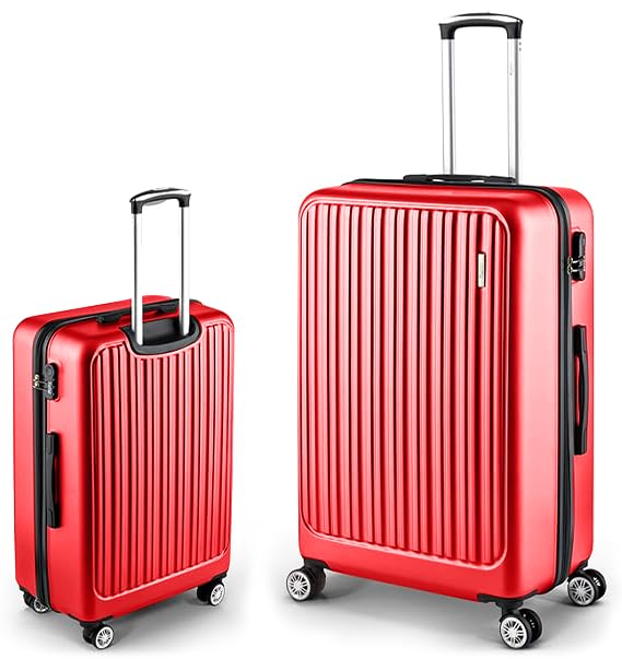 Easy Move ABS Hartschalenkoffer - Ergonomisch & Sicher - Kleiner Trolley Koffer mit 360° Rädern, Zahlen-Schloss - Rollkoffer, Reisekoffer Klein (Rot, 54cm)