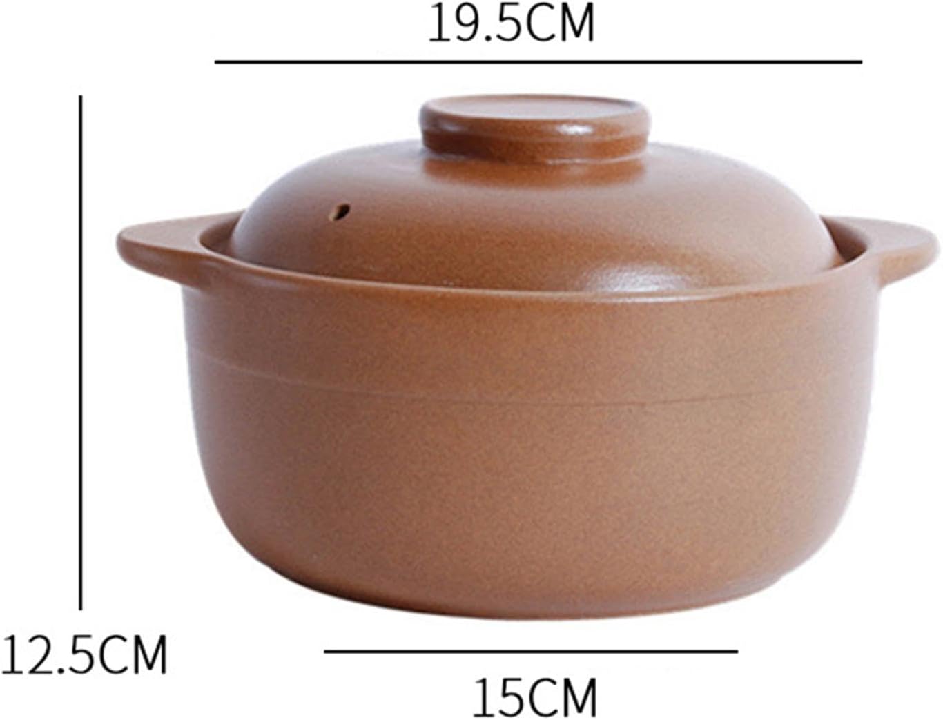 クレイポットライスポット土料理ポット伝統的なキャセロールライスクッキングキャセロール皿蓋付きセラミックキッチン調理器具- 1.6l