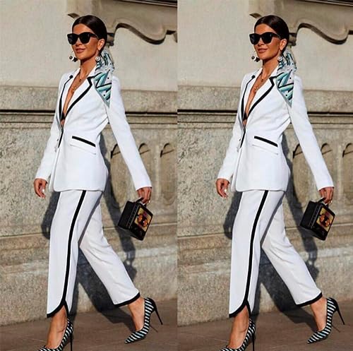 Women's Suit 2 Pieces Notch Lapel Jacket Pants Single Breasted Tuxedo for Dinner, Event and Work2