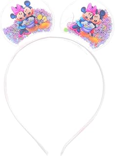 طوق شعر للأطفال مزين بتصميم دائري لميني وميكي ماوس - لون أرجواني