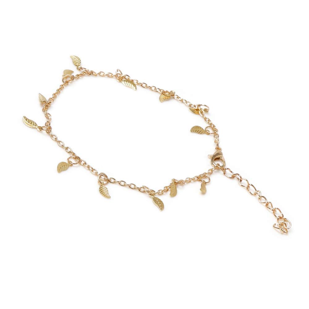 Trendyzones Tassel Leaves Foot Chain Ankle Anklet Bracelet Foot Chain with Imitation Pearl Adjustable for Women and Girls(Gold) (B07G3HSX5M) Amazon Price History, Amazon Price Tracker