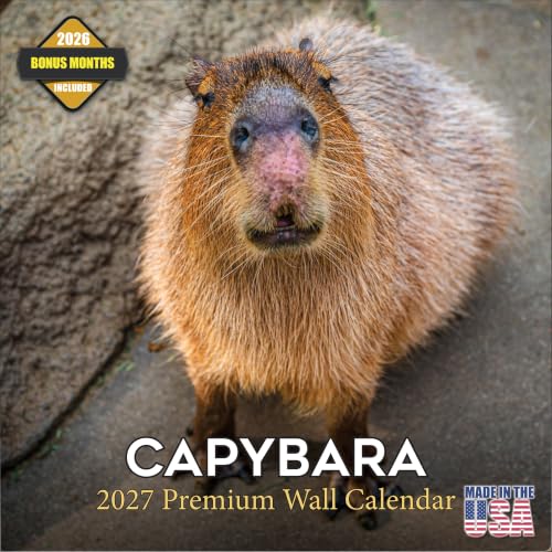 2027 Capybara Monthly Wall Calendar - Wildlife Calendar - 12 x 24 Open - Thick No-Bleed Paper - Giftable - Academic Teacher's Planner Calendar Organizing & Planning Calendar