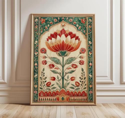 Tableau Mandala Fleur de Lotus vintage pour créer un salon zen et bohème