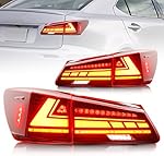 Archaic Tail Lights Assembly for 2005-2013 Lexus IS250/IS350/ISF Sedan Taill Lamp with Start UP Animation, Reverse Lights, LED DRL, Plug and Play, Pair