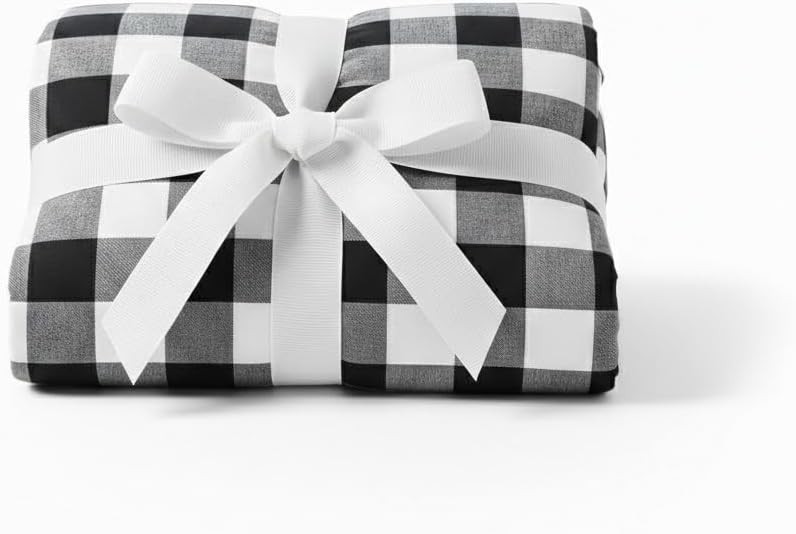 100% Washed Cotton Plaid Duvet Cover Set (1 Duvet Cover + 2 Pillowcases, Without Core), 3pcs Washed Cotton Geometric Pattern Printed Bedding Set, Checkered Grid Simple Style